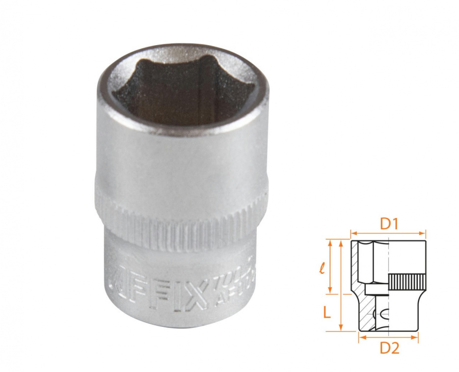 Головка торцевая стандартная шестигранная 3/8", 14 мм AFFIX AF00030014